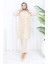 Büzgülü Düğmeli Tunik Pantolon Ikili Takım 0115-05 Bej 1