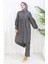 Büzgülü Düğmeli Tunik Pantolon Ikili Takım 0115-02 Antrasit 2