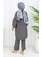Büzgülü Düğmeli Tunik Pantolon Ikili Takım 0115-02 Antrasit 5
