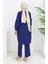 Büzgülü Düğmeli Tunik Pantolon Ikili Takım 0115-06 Lacivert 5