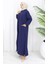 Double Kumaş Uzun Tunik Pantolon Ikili Takım 0034-09 Koyu Lacivert 1
