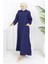 Double Kumaş Uzun Tunik Pantolon Ikili Takım 0034-09 Koyu Lacivert 2