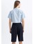 Coool Oversize Geniş Kalıp Cep Detaylı Crop Kısa Kollu Gömlek C0739AX24SP 8