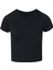 Athlete Crop Seamless Workout Kadın Siyah Tişört 2