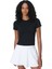 Athlete Crop Seamless Workout Kadın Siyah Tişört 3