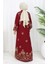 Boydan Düğmeli Viskon Elbise 2096-03 Bordo 5