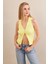 Kadın Sarı Polo Yaka Yumoş Yelek ZH050 5