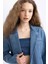 Oversize Geniş Kalıp Düğmeli Jean Blazer Ceket C3381AX24SM 6