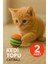 2 Adet Renkli Sert Sünger 3,5 cm Kedi Topu Kedi Oyuncağı Cat Ball 1