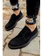 J001 Classic Lace Ortopedik Taban Günlük Süet Erkek Klasik Ayakkabı Sst Siyah 1