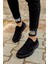 J001 Classic Lace Ortopedik Taban Günlük Süet Erkek Klasik Ayakkabı Sst Siyah 3