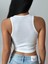 Kadınbeyaz Baskılı Crop Atlet – Diş Grillz Desenli, Sokak Modası Tarzı 4
