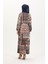 Amelya Farbalı Kuşaklı Viskon Elbise S-M-L-Xl Beden 4588AA-01 Kahverengi Taba 5