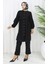 Büzgülü Düğmeli Tunik Pantolon Ikili Takım 0115-03 Siyah 2