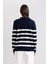 Regular Fit Polo Yaka Çizgili Triko Kazak A1249AX24WN 8