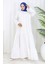 Yaka Bağcıklı Kat Kat Elbise 4107-07 Beyaz 2
