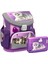 Hafif (900 Gr) Ortopedik Okul Çantası ve Kalemlik 2’li Set - Mor Kedicik Desenli 1