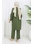 Büzgülü Düğmeli Tunik Pantolon Ikili Takım 0115-01 Haki 5