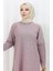 Rahat Kesim Cotton Sade Tunik 8757-05 Açık Mürdüm 3