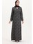 Yandan Bağlamalı Namaz Elbisesi 4483Y-01 Kahverengi 1