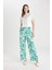 Wide Leg Keten Görünümlü Pantolon Desenli Cepli Geniş Paça C4039AX24SM 2
