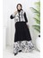 Farbali Garnili Viskon Elbise 994587A-04 Siyah Indigo 2
