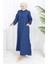 Double Kumaş Uzun Tunik Pantolon Ikili Takım 0034-07 Lacivert 1
