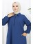 Double Kumaş Uzun Tunik Pantolon Ikili Takım 0034-07 Lacivert 3