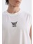 %100 Pamuk Boxy Fit Baskılı Bisiklet Yaka Atlet C5049AX24HS 8