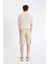Relax Fit Düz Paça Gabardin Kargo Bermuda Şort C5382AX24SM 8