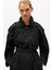 Kadın Oversize Fit Kemerli Trençkot - Siyah 4