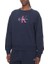 Kadın Relaxed Fit Bisiklet Yaka Monogram Logolu Sweatshirt - Lacivert 1