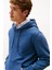 Erkek Terry Regular Fit Basic Kapüşonlu Sweatshirt - Mavi 4
