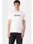 Erkek Regular Fit Kontur Grafik Baskılı T-Shirt - Beyaz 1