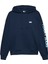 Erkek Cropped Fit Kapüşonlu Kol Baskılı Sweatshirt - Lacivert 1