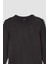 Regular Fit Bisiklet Yaka Yırtmaçlı Basic Düz Triko Kazak Tunik H3431AZ24AU 7