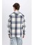 Lacivert Relax Fit Polo Yaka Kareli Oduncu Flanel Pamuklu Uzun Kollu Gömlek Z0639AZ24AU 10