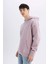 Oversize Geniş Kalıp Kapüşonlu Kanguru Cepli Basic Düz Sweatshirt A4331AX24AU 6