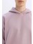 Oversize Geniş Kalıp Kapüşonlu Kanguru Cepli Basic Düz Sweatshirt A4331AX24AU 8