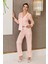 Imaj 2240 Pudra Renk Saten Uzun Kollu 2li Pijama Takım 1
