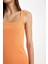 Bodycon Vücuda Oturan Basic Düz Kare Yaka Fitilli Kaşkorse Kolsuz Midi Elbise Z7577AZ24SM 8