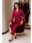 Imaj 2250 Bordo Renk Saten 2li Pijama Takım 1