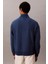 Erkek Yarım Fermuarlı Logolu Sweatshirt - Mavi 2