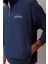 Erkek Yarım Fermuarlı Logolu Sweatshirt - Mavi 5