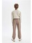 Erkek Çocuk Bağcıklı Beli ve Paçası Lastikli Cepli Jogger Gabardin Pantolon C7577A824WN 10