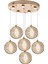 Edward 6'lı 70 Watt Yuvarlak Gold Ledli Modern Salon Avize 2
