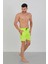 Erkek Fermuarlı Cepli Deniz Şortu Neon Yeşil 2