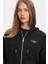 Kadın Boyfriend Fit Kapüşonlu Fermuarlı Sweatshirt - Siyah 4