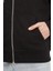Kadın Boyfriend Fit Kapüşonlu Fermuarlı Sweatshirt - Siyah 5