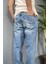 Taşlanmış Kot Pantolon Regular Kalıp 3